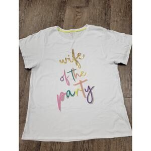 Miss To Mrs Women's Short Sleeve Wife Of The Party T-Shirt Very Light Blue XL